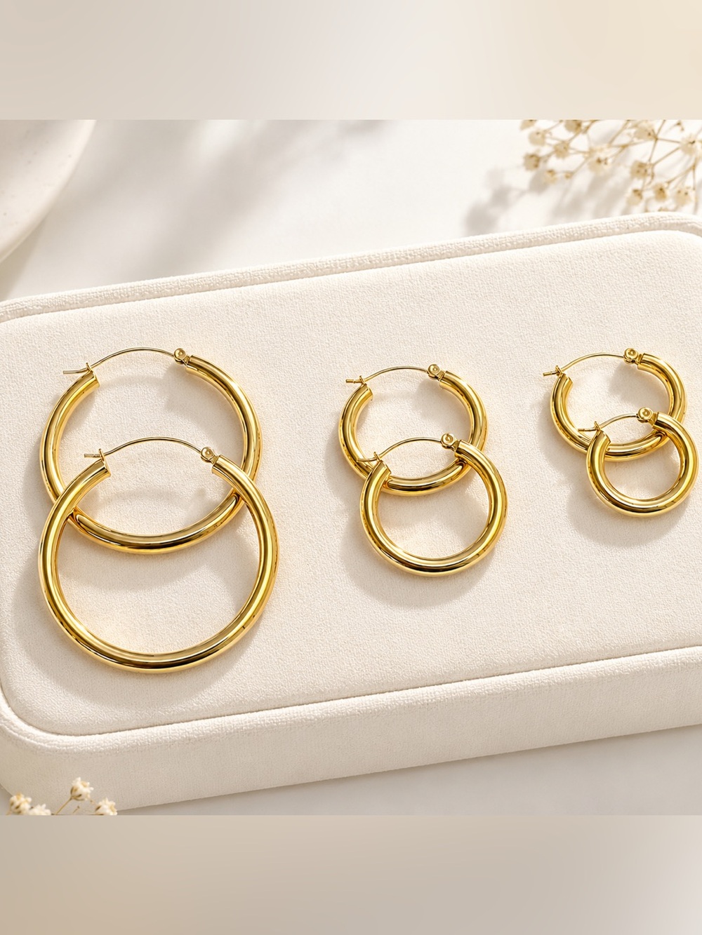 Gold Hoop Earrings set